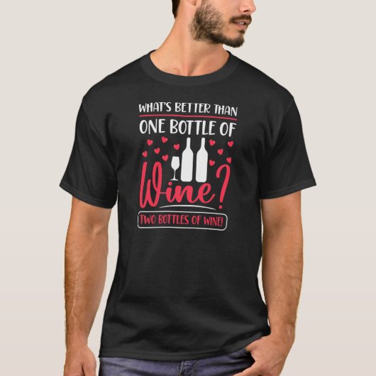 ウォメンズワインの2ボトルドリンカーワインメーカーConn Tシャツ (正面)