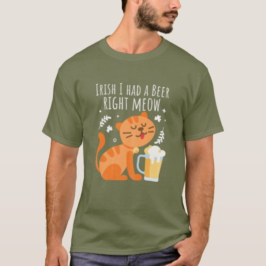 ウォメンズワンビールミオウおもしろいSt patricksD Tシャツ (正面)