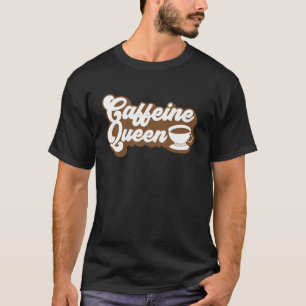 ウォメンズヴィンテージカフェインクイーンコーヒーことわざ Tシャツ