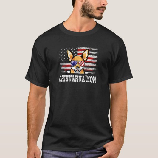 ウォメンズヴィンテージチワホアモマアメリカンフラッグマザー' Tシャツ (正面)