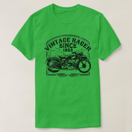 ウォメンズヴィンテージレーサー1953年からレトロバイクM Tシャツ (デザイン正面)