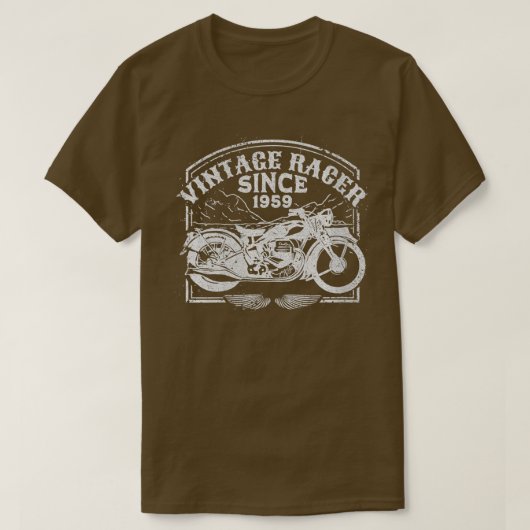 ウォメンズヴィンテージレーサー1959年からレトロバイクM Tシャツ (デザイン正面)