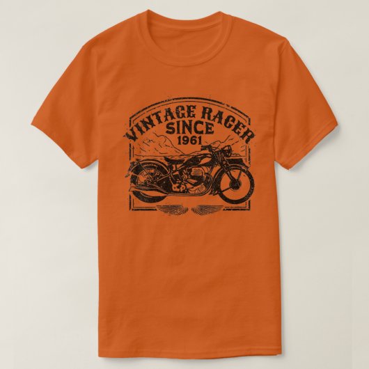 ウォメンズヴィンテージレーサー1961年からレトロバイクM Tシャツ (デザイン正面)