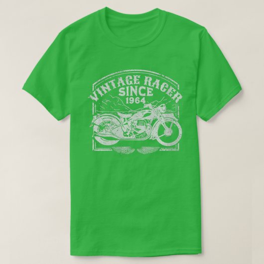 ウォメンズヴィンテージレーサー1964年からレトロバイクM Tシャツ (デザイン正面)