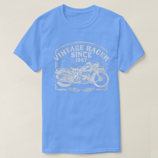 ウォメンズヴィンテージレーサー1967年からレトロバイクM Tシャツ (デザイン正面)