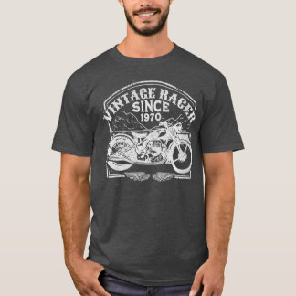 ウォメンズヴィンテージレーサー1970年からレトロバイクM Tシャツ