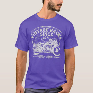ウォメンズヴィンテージレーサー1971年からレトロバイクM Tシャツ