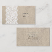 ウォメンズヴィンテージレース&バーラップビジネスカード 名刺 (正面/裏面)