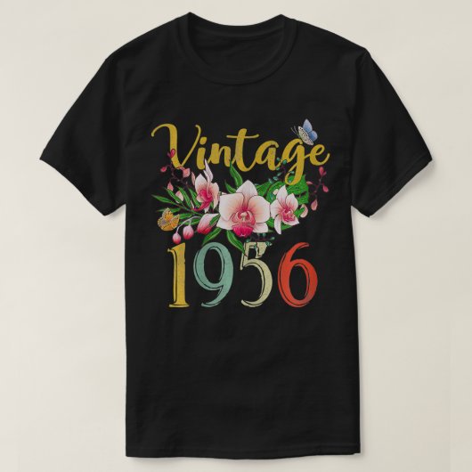 ウォメンズヴィンテージ1956オーキッド66おもしろいth誕生日アウ tシャツ (デザイン正面)