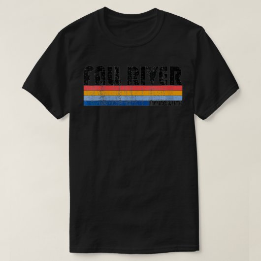 ウォメンズヴィンテージ70s 80sスタイル秋リバー,マサカス tシャツ (デザイン正面)