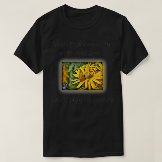 ウォメンズ先住民植物のパッチを植えよう Tシャツ (デザイン正面)