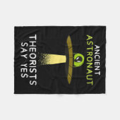 ウォメンズ古代宇宙飛行士の快適はYesTee Shi フリースブランケット (正面(横))