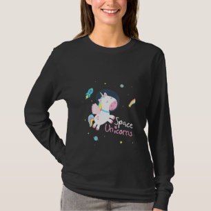 ウォメンズ宇宙ユニコーン宇宙飛行士宇宙ロケット星雲 Tシャツ