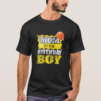 ウォメンズ建築マムオブザ誕生日ボーイファミリー Tシャツ