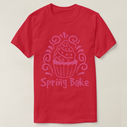 ウォメンズ春ベークデザインのベーキング愛好家 Tシャツ (デザイン正面)