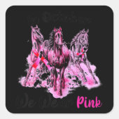 ウォメンズ認識度イン10月We衣服ピンクホースブレ スクエアシール (正面)