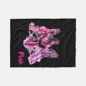 ウォメンズ認識度イン10月We衣服ピンクホースブレ フリースブランケット (正面(横))