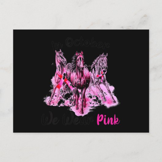 ウォメンズ認識度イン10月We衣服ピンクホースブレ ポストカード (正面)