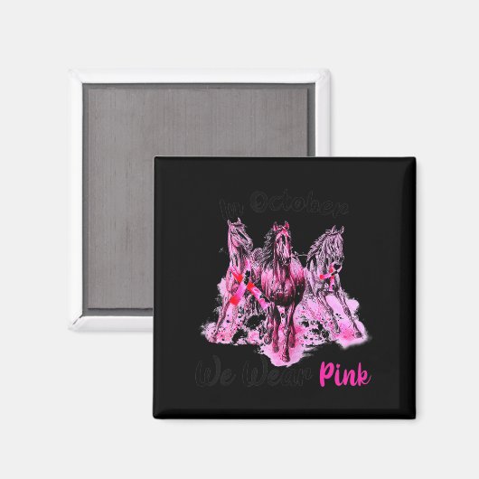 ウォメンズ認識度イン10月We衣服ピンクホースブレ マグネット (正面/裏面)