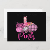 ウォメンズ認識度ラマ10月We衣服ピンクブレ ポストカード (正面/裏面)