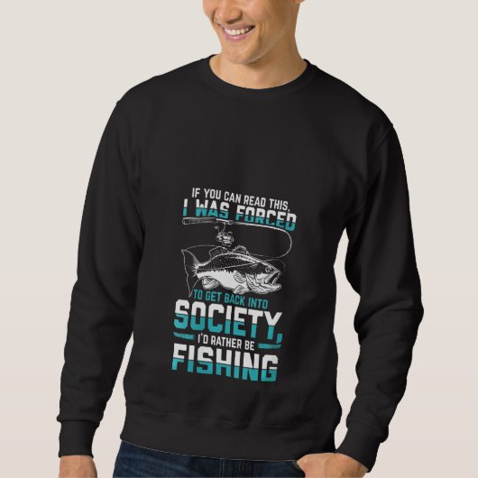 ウォメンズ魚釣りメンズおもしろい魚釣り魚 スウェットシャツ (正面)