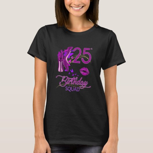 ウォメンズ25th誕生日分隊ハイヒール tシャツ (正面)