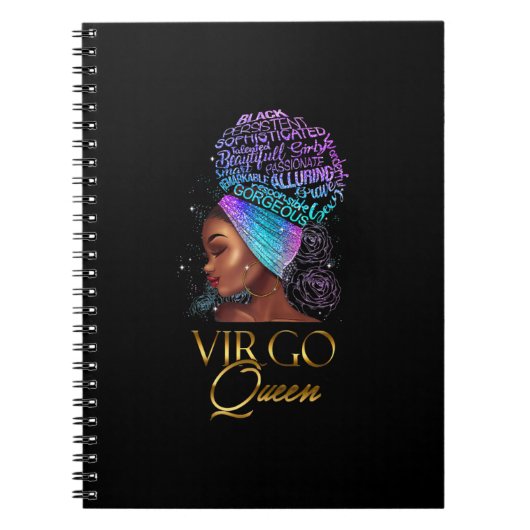 ウォメンズ《星座》乙女座ガールシュー威厳があるムーン誕生日 ノートブック (正面)