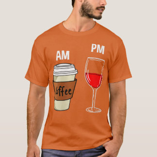 ウォメンズAMコーヒーPMワイン Tシャツ