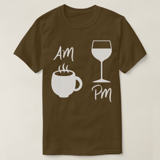 ウォメンズAMコーヒーPMワインAMコーヒーPM勝利 Tシャツ (デザイン正面)