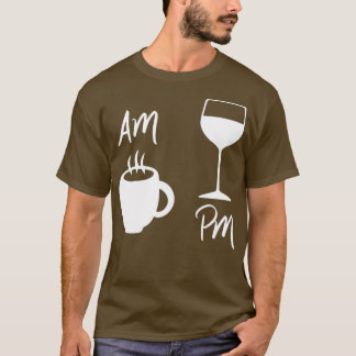ウォメンズAMコーヒーPMワインAMコーヒーPM勝利 Tシャツ