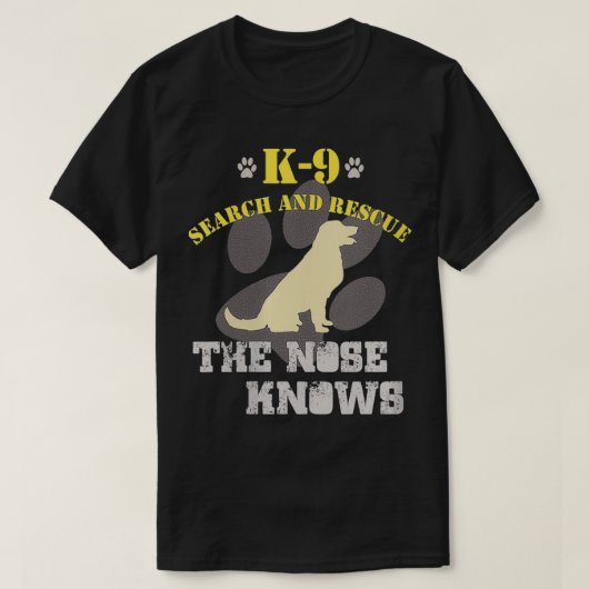ウォメンズK9検索レスキュー犬チームゴールデンレトリバー Tシャツ (デザイン正面)