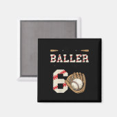 ウォメンズthis Baller Is Now 6誕生日野球Day マグネット (正面/裏面)