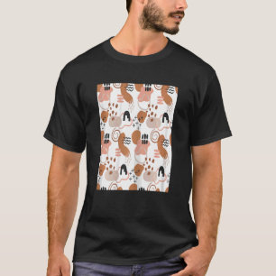 ウォメンモダンズ抽象芸術フローラボホボヘミアンパター Tシャツ