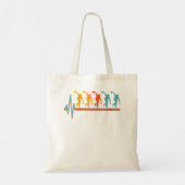 ウォメン動揺してズボーリング恋人レトロヴィンテージ聞く トートバッグ (裏面)