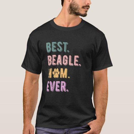 ウォメン最高のズビーグルママ今までビーグル犬ママヴィンテージ Tシャツ (正面)