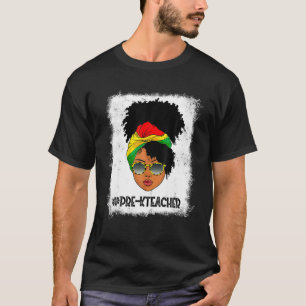ウォメン誇りを持ったズプレK先生アフロMessy Bun Black Hi Tシャツ