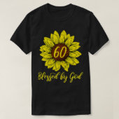 ウォメン賛美ズバイ神60年誕生日ひまわり Tシャツ (デザイン正面)