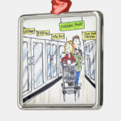 ウォラス凍っていフードセクシおもしろいョン メタルオーナメント (左)