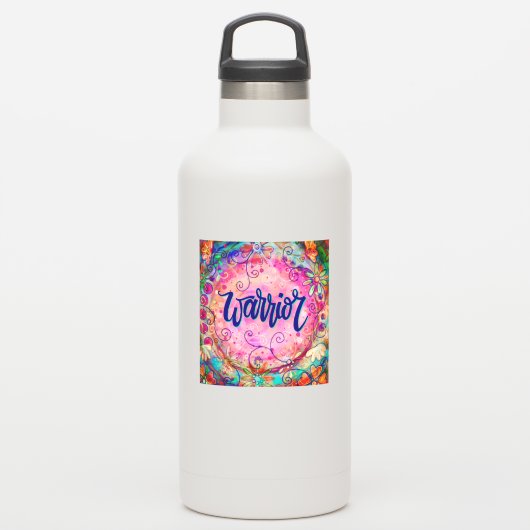 ウォリアリティピンクフローラ勇気付けられるインスピレーション シール (ウォーターボトル)