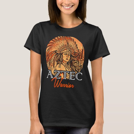 ウォリアーアステカラーキングメキシコ先住民アートマヤ Tシャツ (正面)