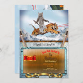 ウォリアーキャットアンドタイガーおもしろい招待状 招待状 (正面/裏面)