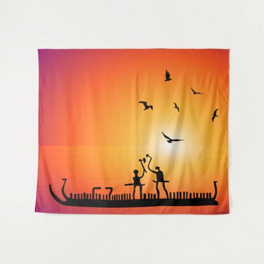 ウォリアーズバイキング船 タペストリー (正面(横))