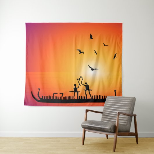 ウォリアーズバイキング船 タペストリー (インサイチュ(横))