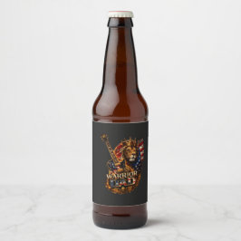 ウォリアーダッド ライオン アメリカ国旗 ギター ビールラベル