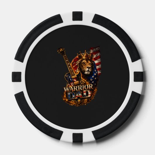 ウォリアーダッド ライオン アメリカ国旗 ギター ポーカーチップ (正面)