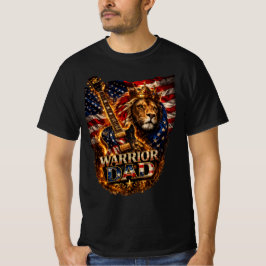 ウォリアーダッド ライオン アメリカ国旗 ギター Tシャツ
