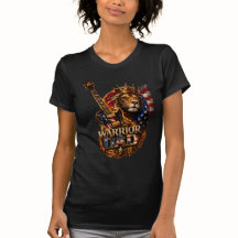 ウォリアーダッド ライオン アメリカ国旗 ギターTシャツ