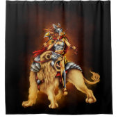 ウォリアーライオンライダーファンタジーシャワーカーテン シャワーカーテン (正面)