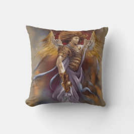 ウォリアー天使の保護の水色ラベンダー クッション