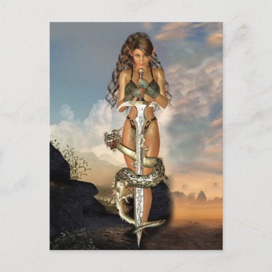 ウォリアー小妖精や小人 ポストカード (正面)